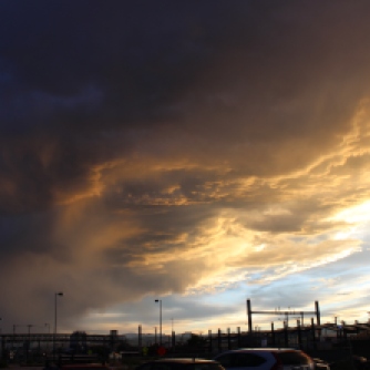This isn't beer, but it was just a cool shot I managed to get of a turbulent Denver Sky at sunset outside of Blackshirt.